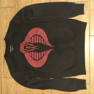 HUDSON Outerwear Cobra G.I Joe Black Red Mesh Pullover Sweatshirt Size S